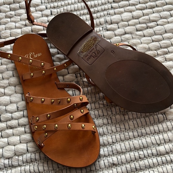 Leather ankle wrap sandals. - Picture 2 of 2